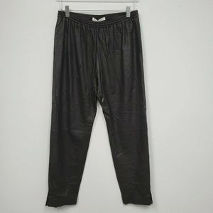NWT Alexander Wang Leather Jogging Pants Black Track Sweat Joggers Bottoms sz S